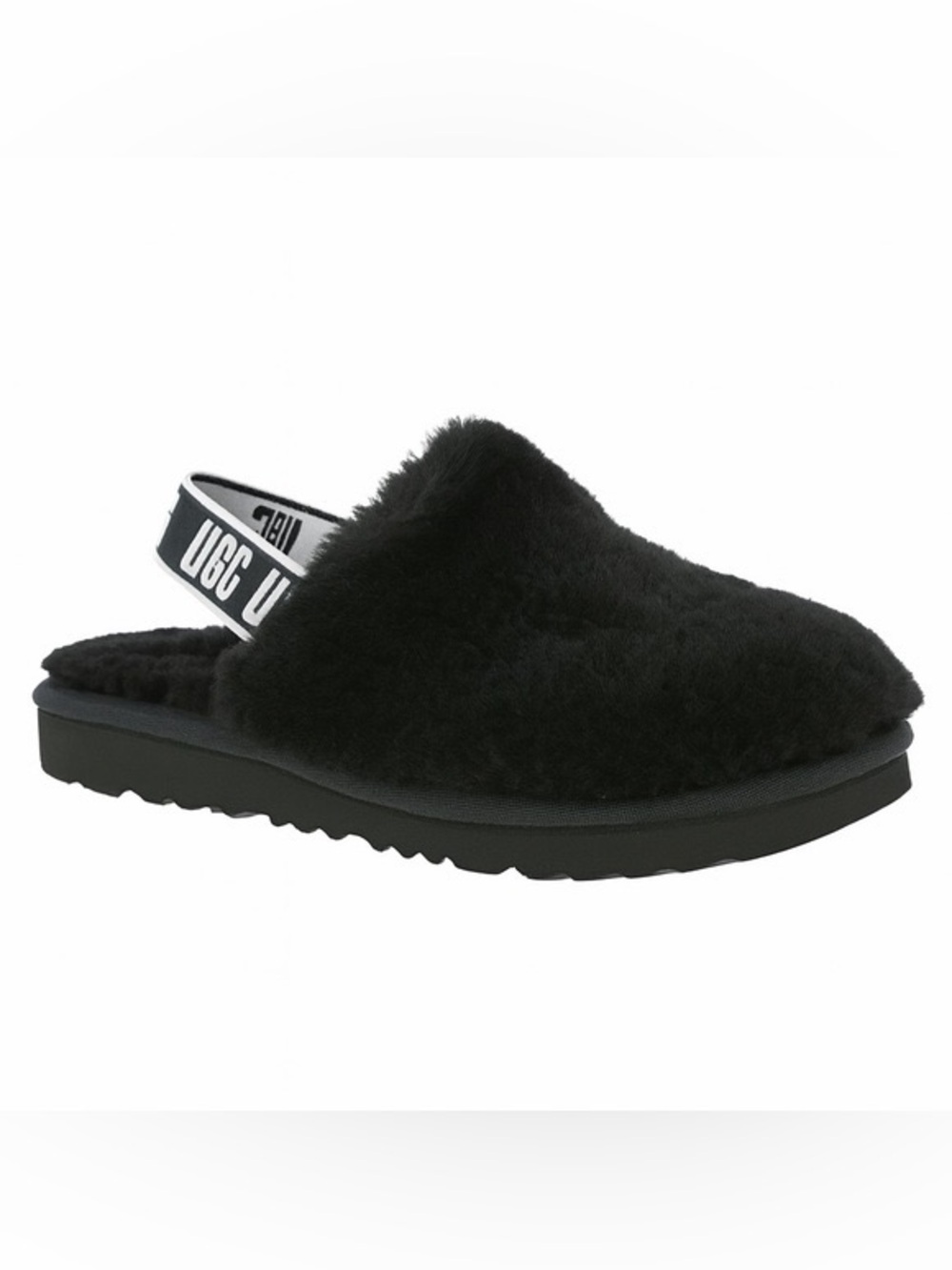 UGG Black Fluff Slingback Slide